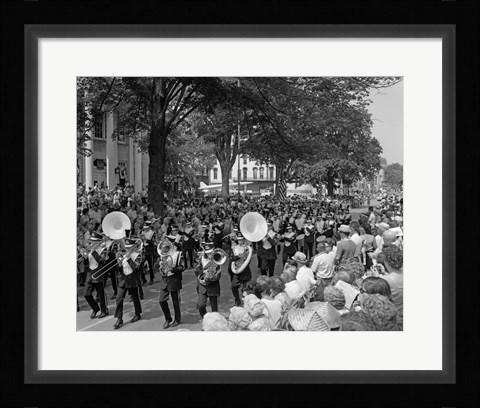 Framed Fourth Of July Main Street Parade With Marching Band Print