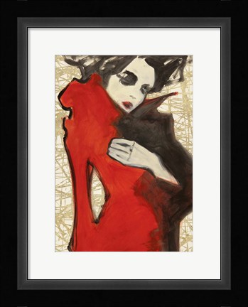Framed Feminine Red (detail) Print