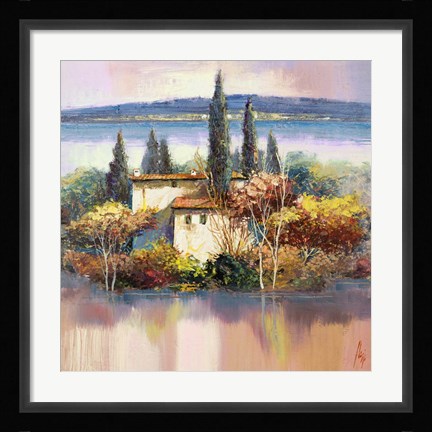 Framed Case sul Lago Print
