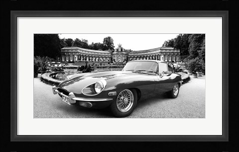 Framed Vintage Sportscar in historical park Print