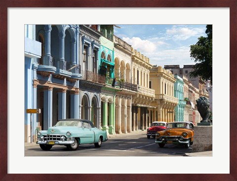 Framed Avenida in Havana, Cuba Print