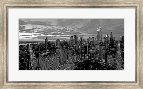 Framed Chelsea and Midtown Manhattan (BW detail) Print