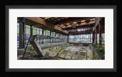 Framed Abandoned Resort Pool, Upstate NY (detail) Print