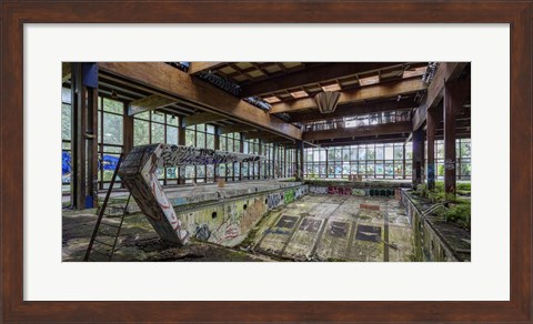 Framed Abandoned Resort Pool, Upstate NY (detail) Print