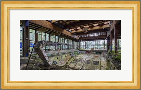 Framed Abandoned Resort Pool, Upstate NY (detail) Print