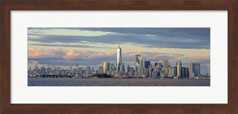 Framed Manhattan with Statue of Liberty and One WTC Print