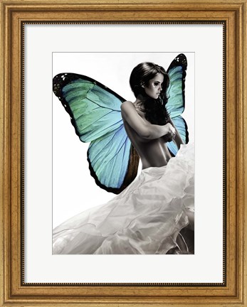 Framed Winged Beauty #1 (detail) Print
