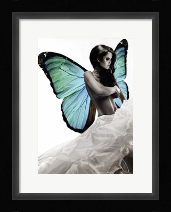 Framed Winged Beauty #1 (detail) Print