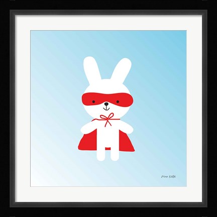Framed Rabbit Super Hero Print