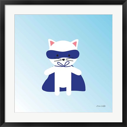 Framed Cat Super Hero Print