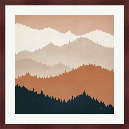 Framed Mountain View Terra Cotta Print