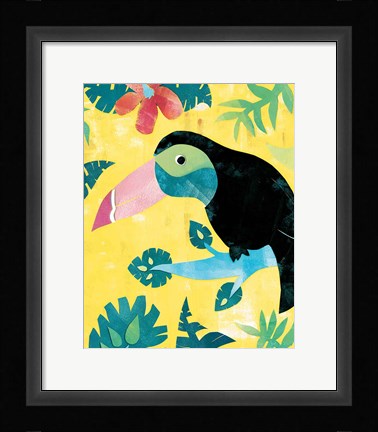 Framed Jungle Jive I Toucan Yellow Print
