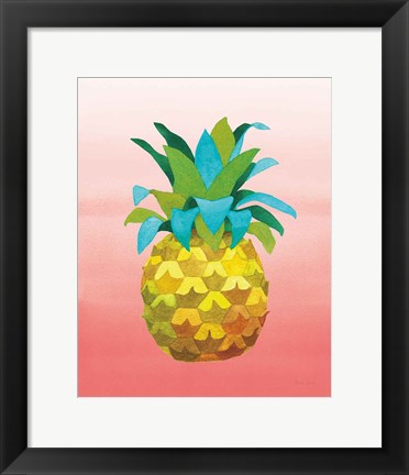 Framed Island Time Pineapples VI Coral Print