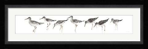 Framed Sandpipers Panel Gray Print