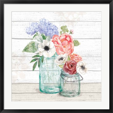 Framed Pastel Flower Market XII Print