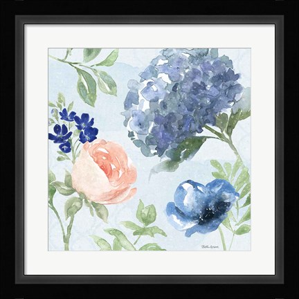 Framed Coastline Botanical III Blue Print