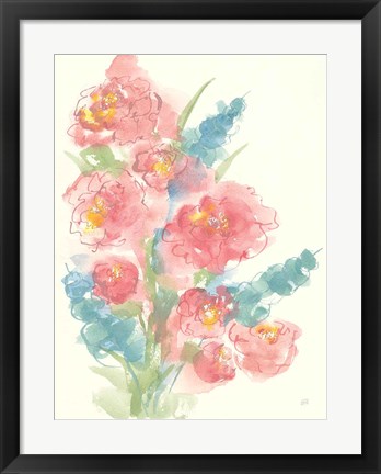 Framed Peony Bouquet II Print