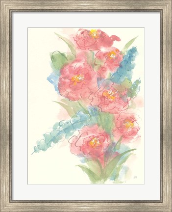 Framed Peony Bouquet I Print
