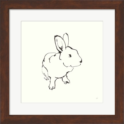 Framed Line Bunny II Print