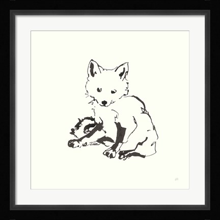 Framed Line Fox Print