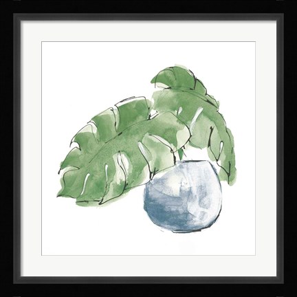 Framed Plant Big Leaf IV Dark Green Print