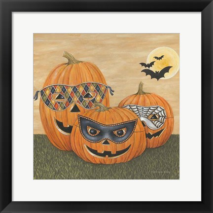 Framed Funny Pumpkins Print