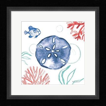 Framed Coastal Jewels IV Coral Cove Print