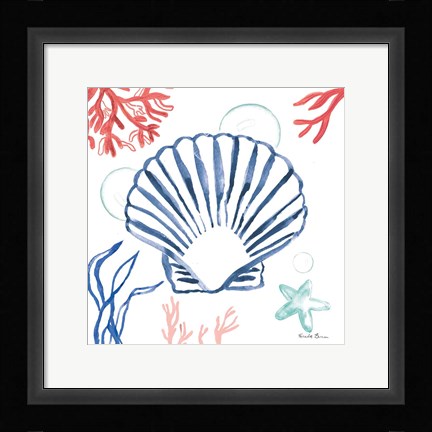 Framed Coastal Jewels III Coral Cove Print