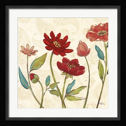 Framed Red Gold Beauties I Crop Print