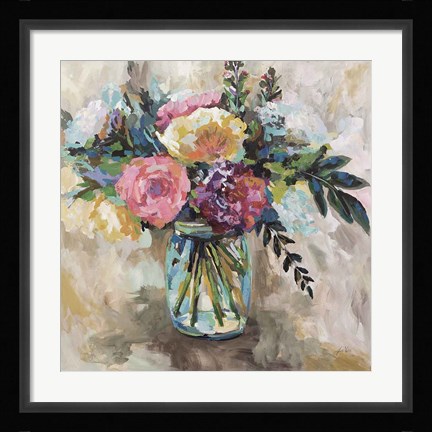 Framed Masons Bouquet Light Print