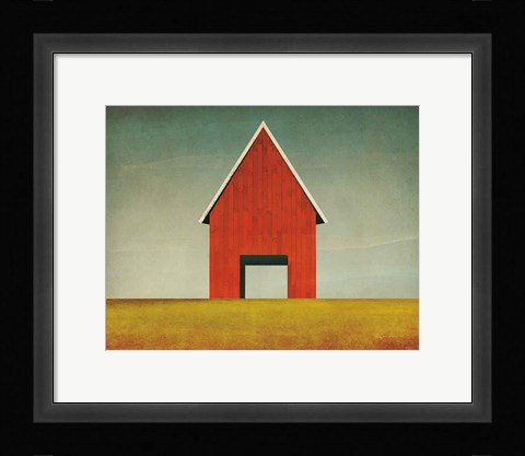 Framed Red Barn Summer Print