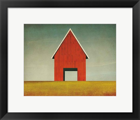 Framed Red Barn Summer Print