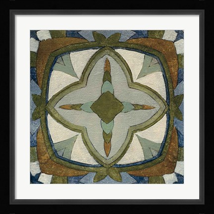 Framed Old World Tile X Print