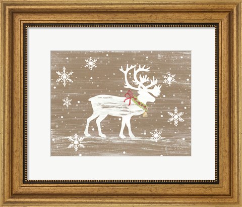 Framed Snowy Reindeer Print