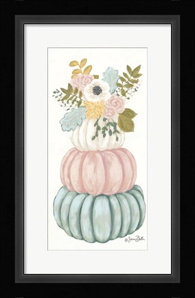 Framed Floral Pumpkins Print