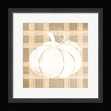 Framed Plaid Pumpkin I Print