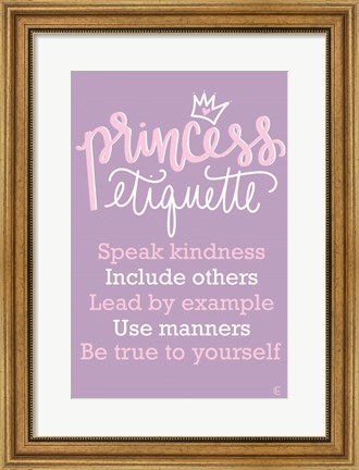 Framed Princess Etiquette Print