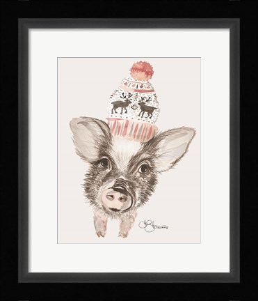 Framed Cozy Pig Print