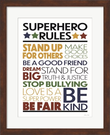 Framed Superhero Rules Print