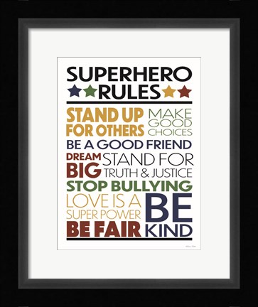 Framed Superhero Rules Print
