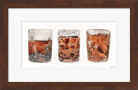 Framed Bourbon Glasses 2 Print