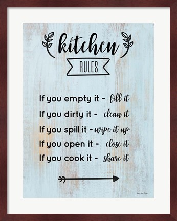 Framed Kitchen Rules Print