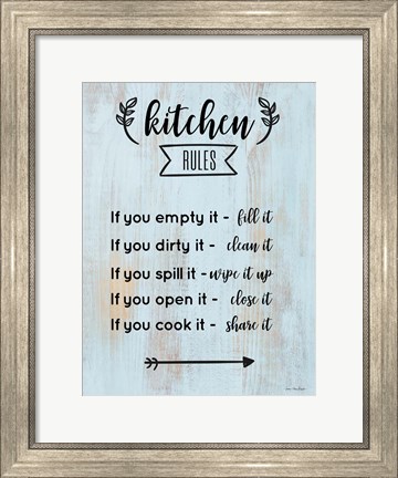 Framed Kitchen Rules Print