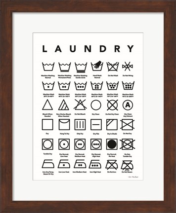 Framed Laundry Symbols Print