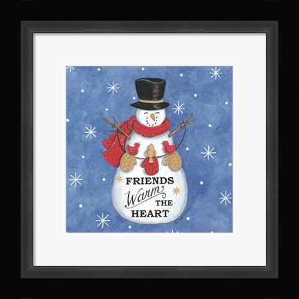 Framed Friends Snowman Print