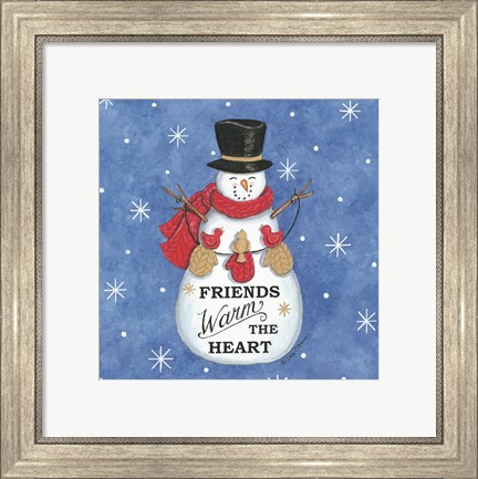 Framed Friends Snowman Print