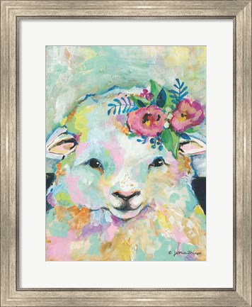 Framed Happy Sheep Print