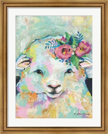 Framed Happy Sheep Print