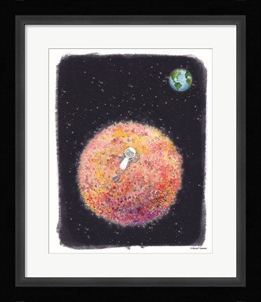 Framed Chillin on Moon Print