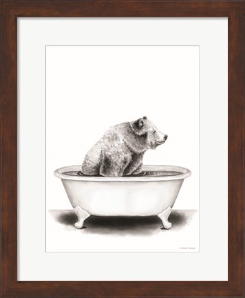 Framed Bear in Tub Print